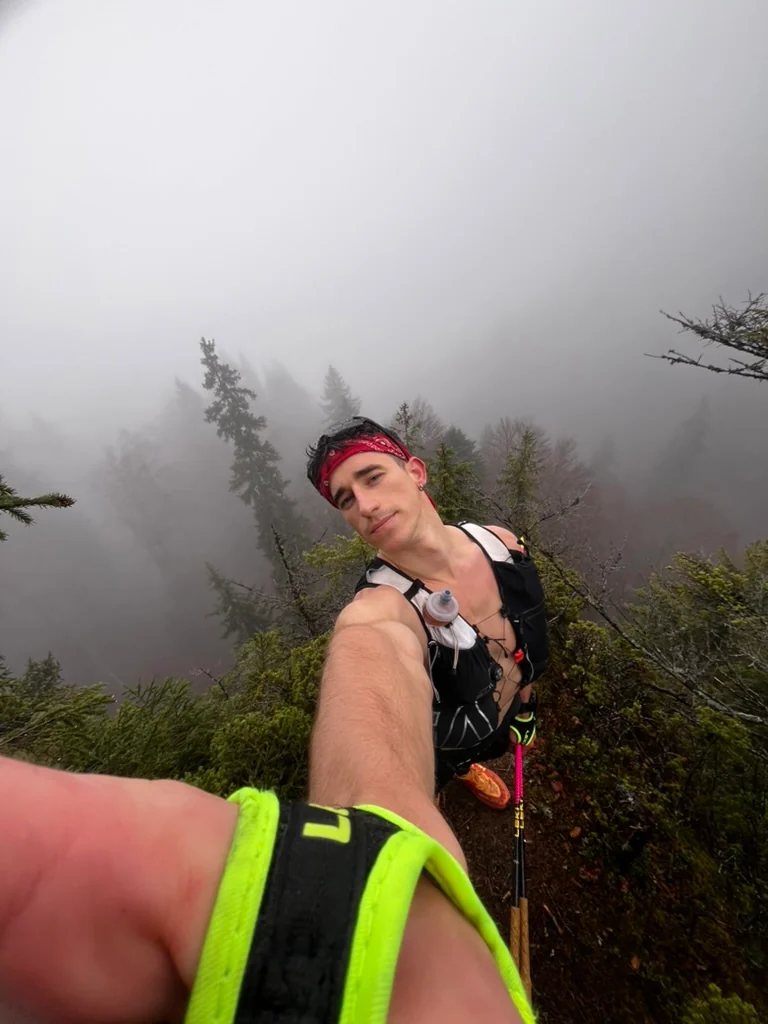 Trail running in the mountains