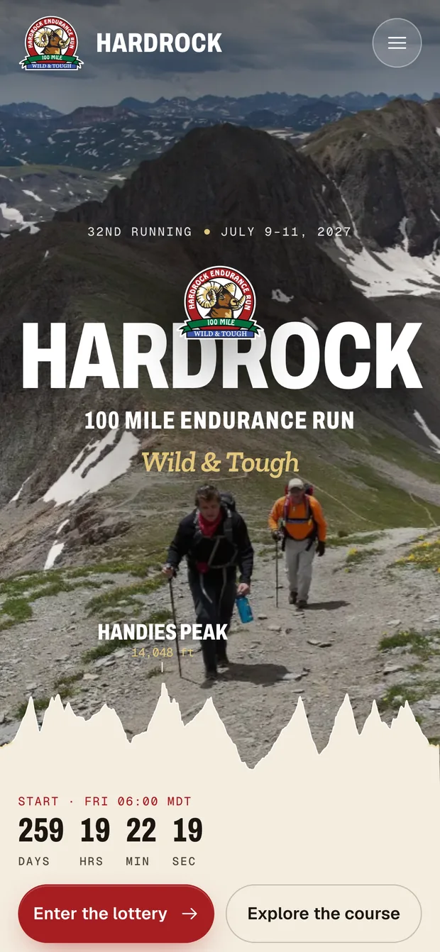 Home — Hardrock 100 on mobile