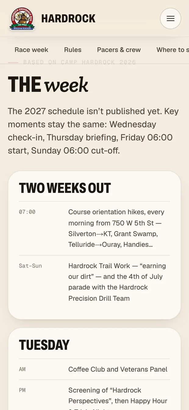 Race week — Hardrock 100 on mobile