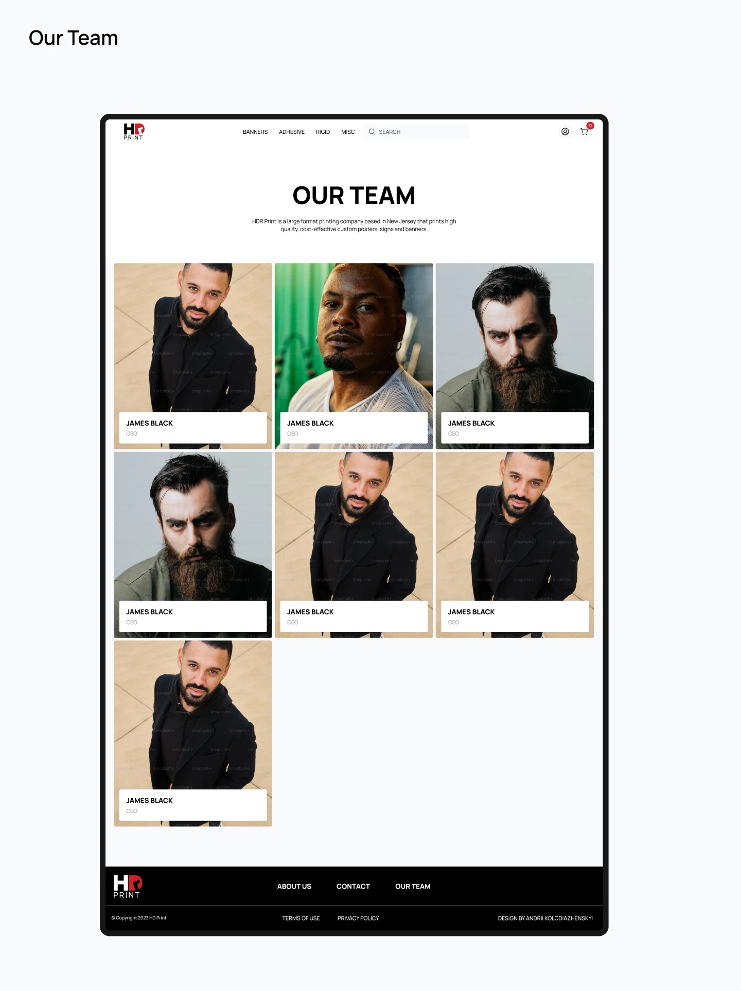 Our team / about page