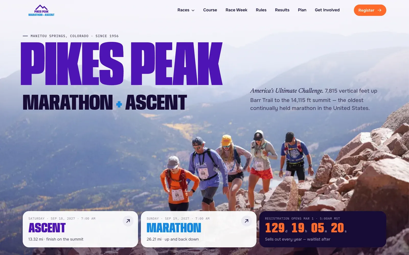 Pikes Peak Marathon — redesigned home page