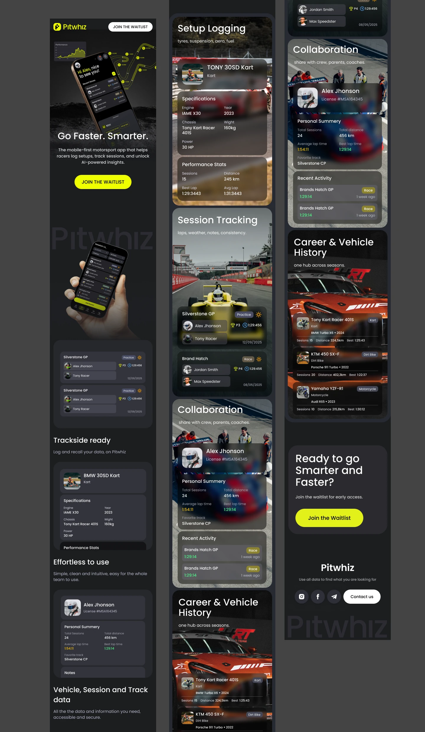 Pitwhiz landing — mobile adaptation