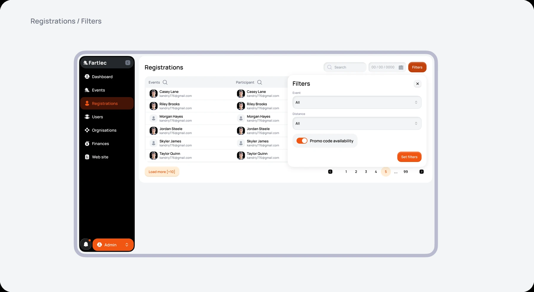 Registration filters