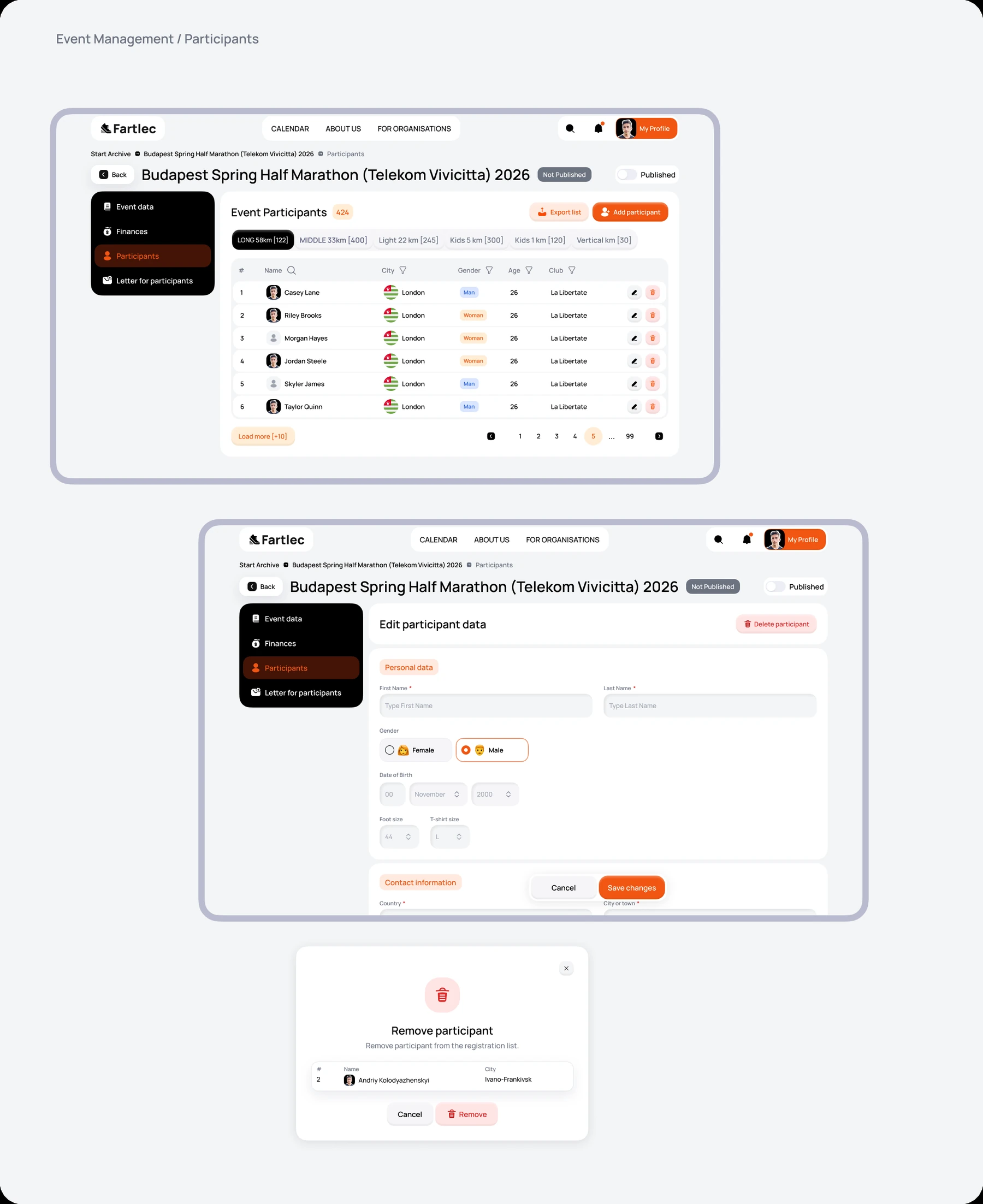 Manage participants