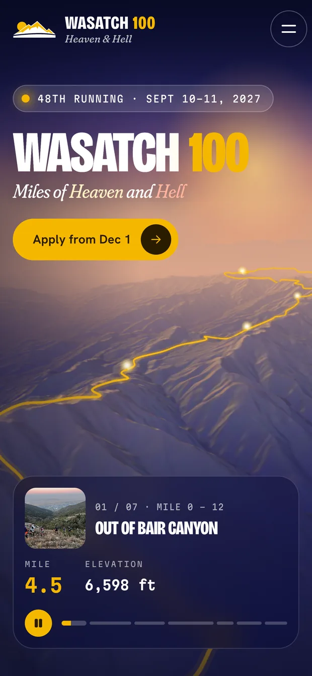 Home — Wasatch 100 on mobile